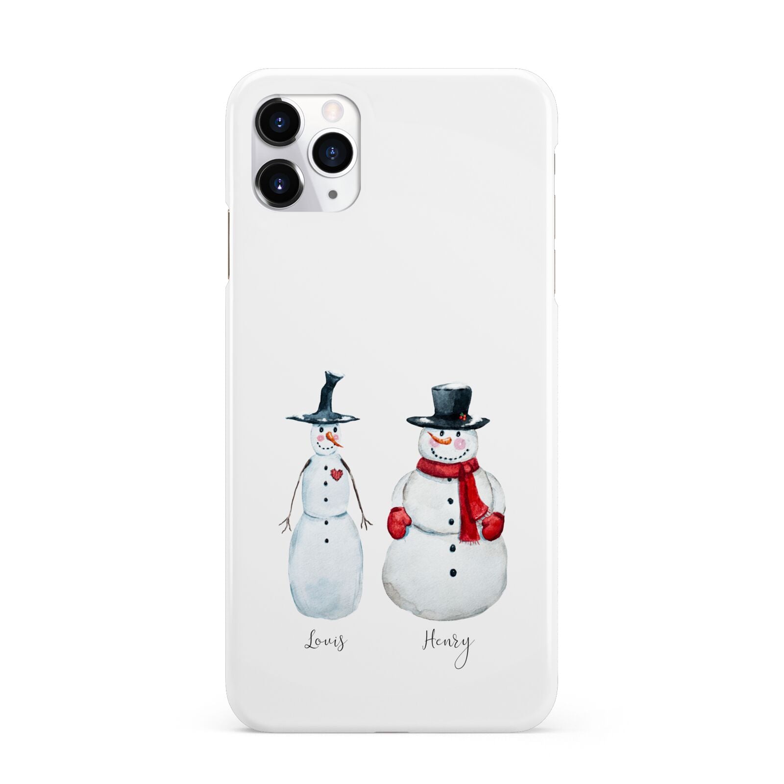 Personalised Two Snowmen iPhone 11 Pro Max 3D Snap Case