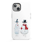 Personalised Two Snowmen iPhone 13 Full Wrap 3D Tough Case