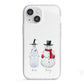 Personalised Two Snowmen iPhone 13 Mini TPU Impact Case with White Edges