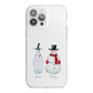 Personalised Two Snowmen iPhone 13 Pro Max TPU Impact Case with White Edges
