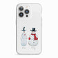 Personalised Two Snowmen iPhone 13 Pro TPU Impact Case with White Edges