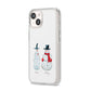 Personalised Two Snowmen iPhone 14 Clear Tough Case Starlight Angled Image