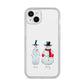 Personalised Two Snowmen iPhone 14 Plus Glitter Tough Case Starlight