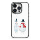 Personalised Two Snowmen iPhone 14 Pro Black Impact Case on Silver phone
