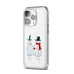 Personalised Two Snowmen iPhone 14 Pro Clear Tough Case Silver Angled Image