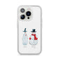 Personalised Two Snowmen iPhone 14 Pro Clear Tough Case Silver