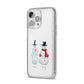 Personalised Two Snowmen iPhone 14 Pro Max Glitter Tough Case Silver Angled Image