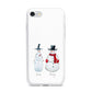 Personalised Two Snowmen iPhone 7 Bumper Case on Silver iPhone