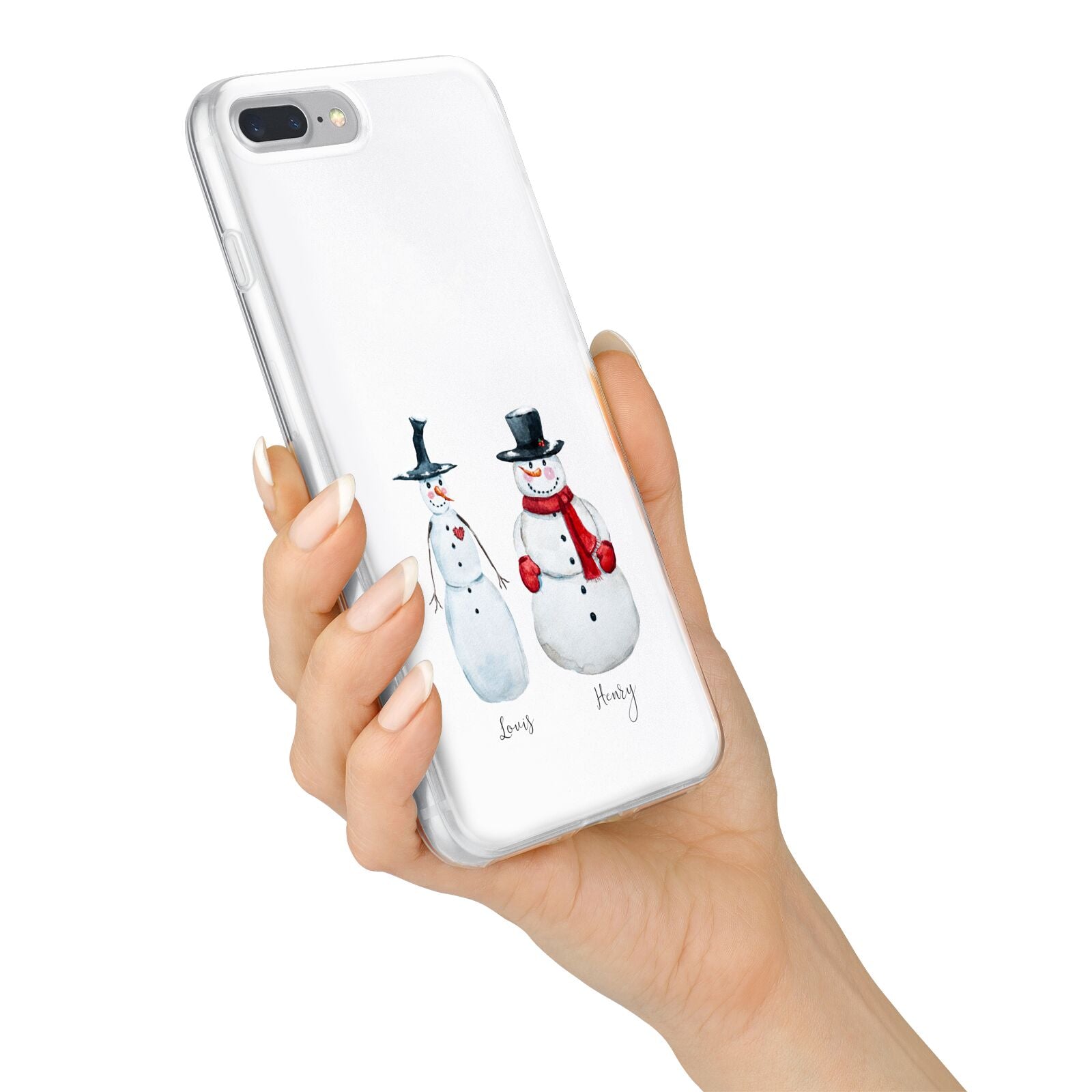 Personalised Two Snowmen iPhone 7 Plus Bumper Case on Silver iPhone Alternative Image