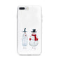 Personalised Two Snowmen iPhone 7 Plus Bumper Case on Silver iPhone
