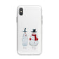 Personalised Two Snowmen iPhone X Bumper Case on Silver iPhone Alternative Image 1