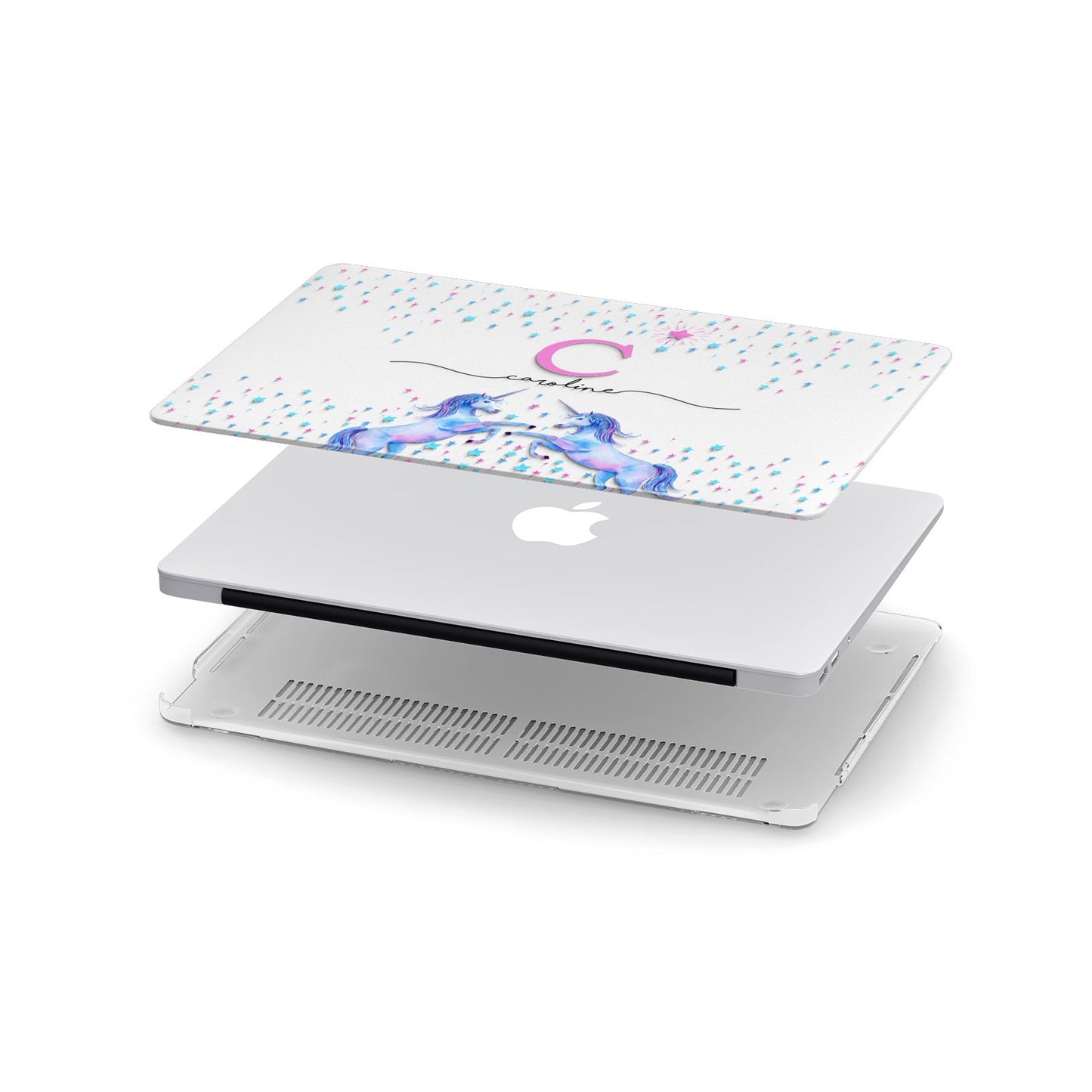 Personalised Unicorn Apple MacBook Case in Detail