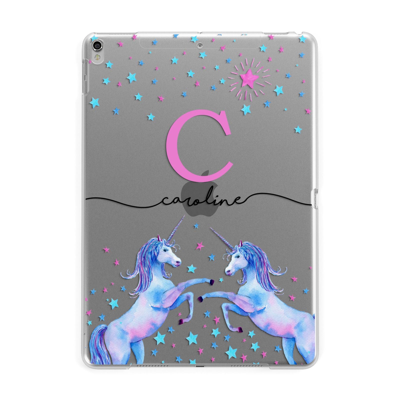 Personalised Unicorn Apple iPad Silver Case