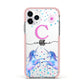 Personalised Unicorn Apple iPhone 11 Pro in Silver with Pink Impact Case