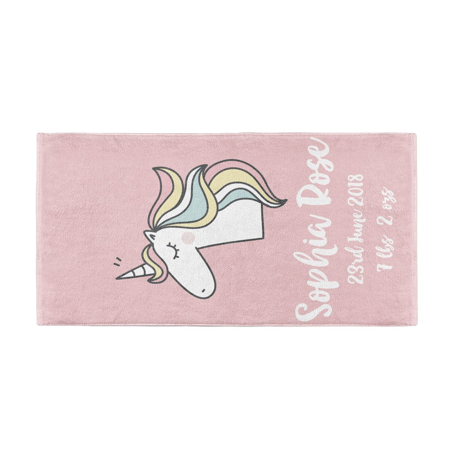 Personalised Unicorn Baby Beach Towel Alternative Image