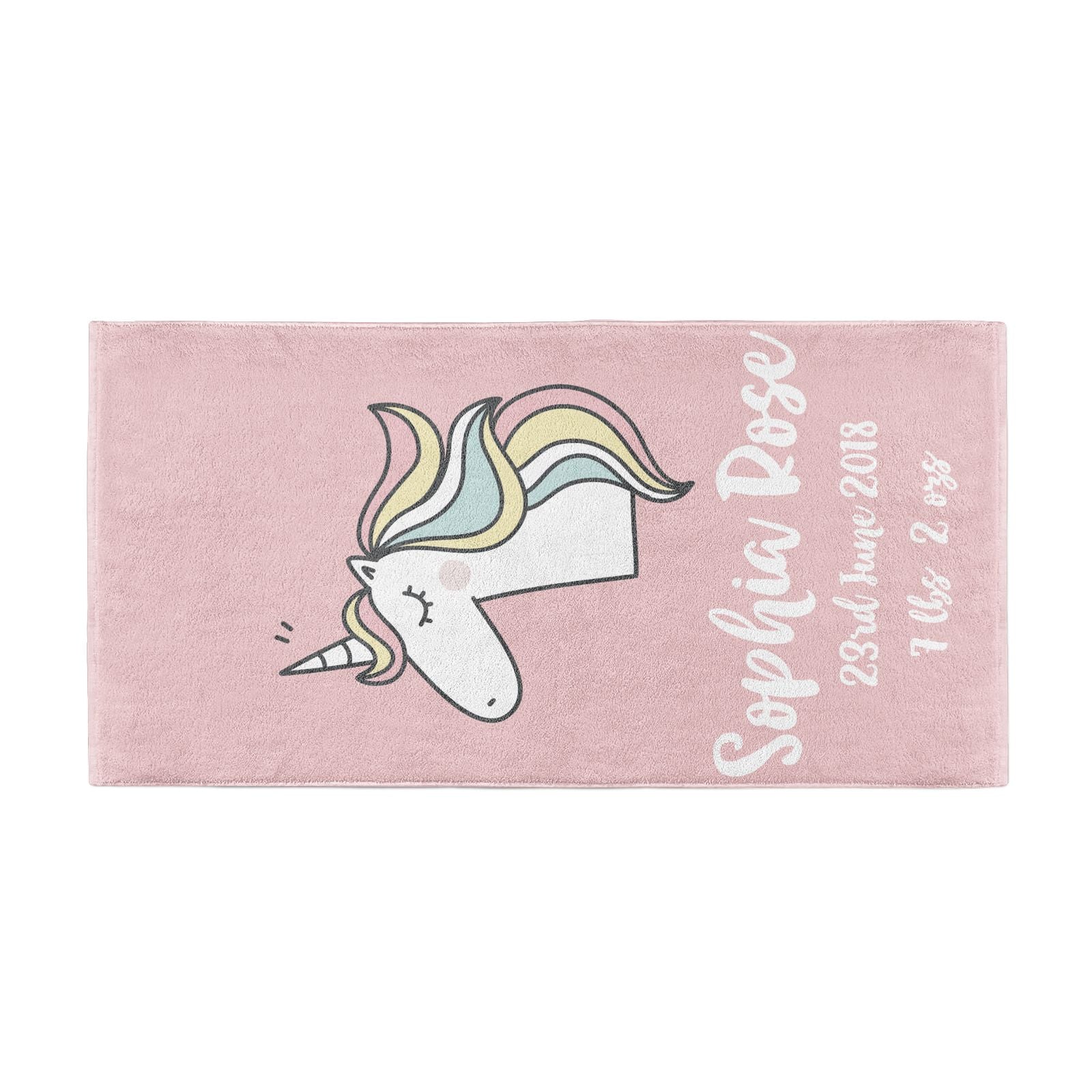 Personalised Unicorn Baby Beach Towel Alternative Image