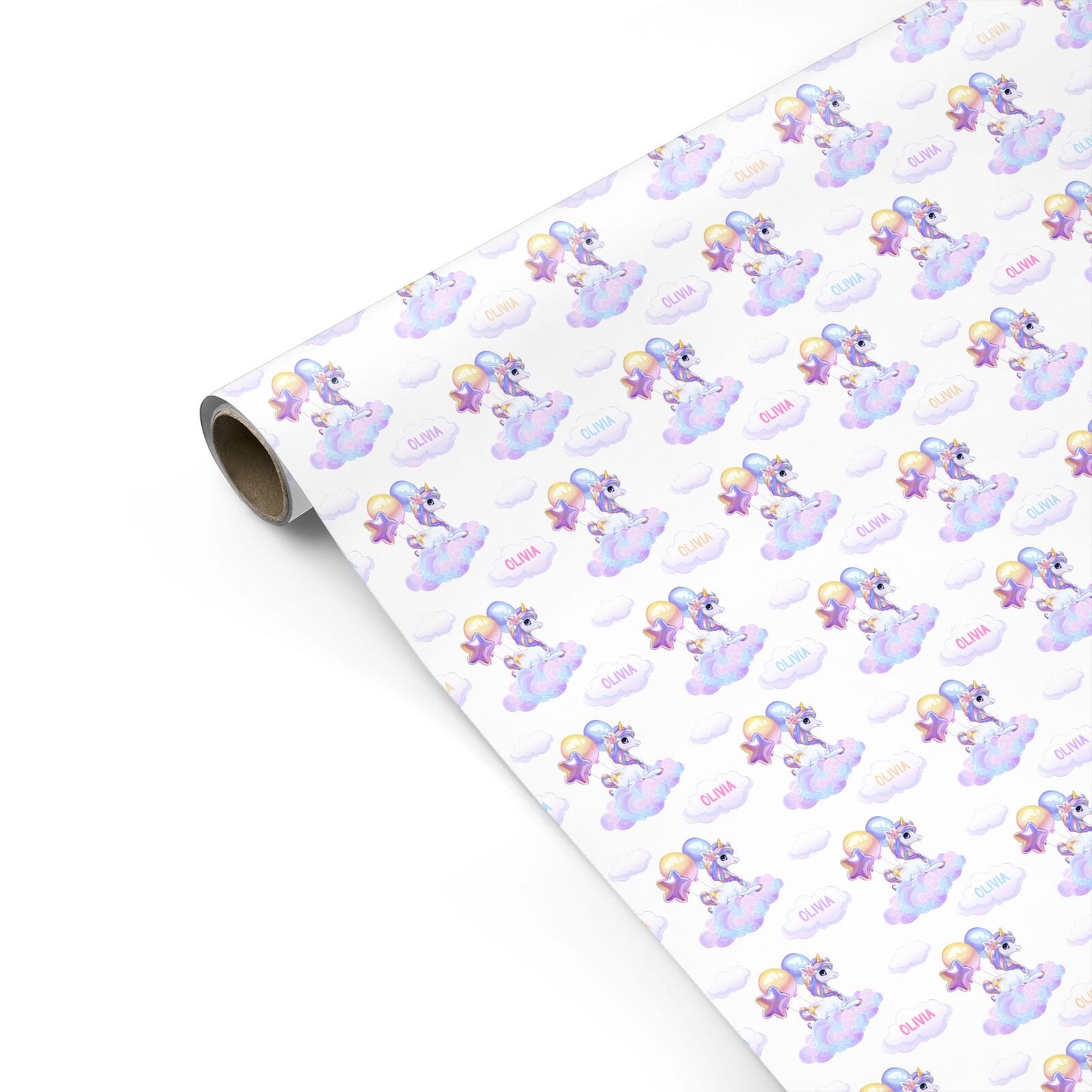 Personalised Unicorn Cloud Name Personalised Gift Wrap