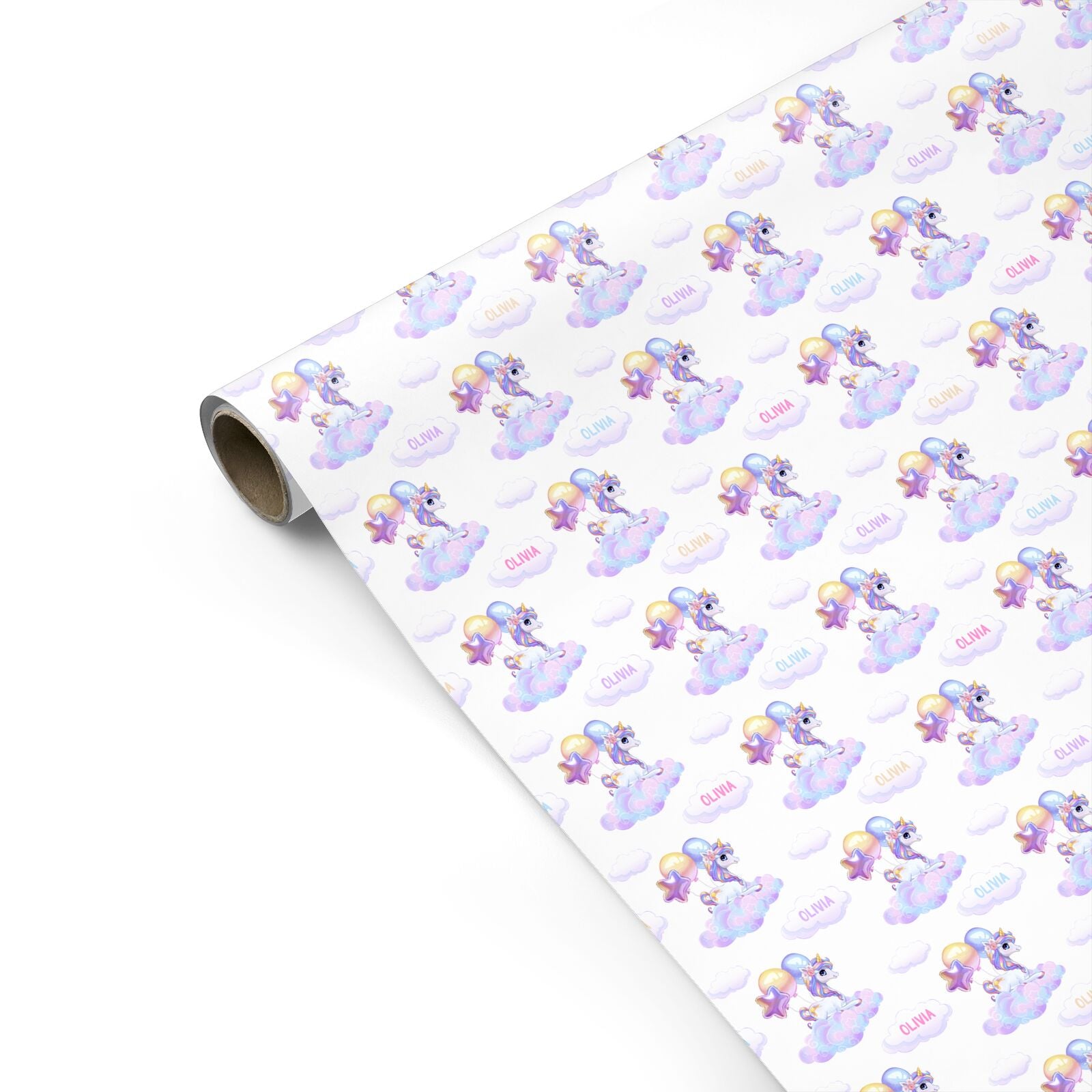 Personalised Unicorn Cloud Name Personalised Gift Wrap