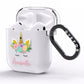 Personalised Unicorn Face AirPods Clear Case Side Image