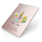 Personalised Unicorn Face Apple iPad Case on Rose Gold iPad Side View