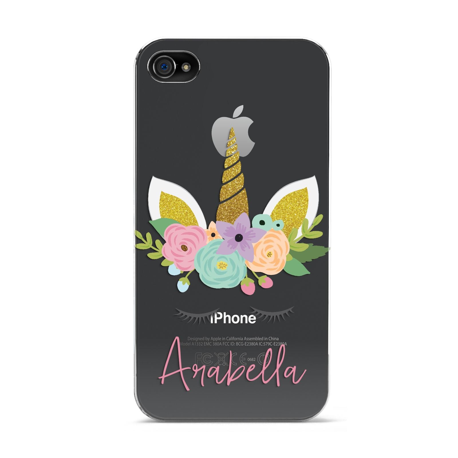 Personalised Unicorn Face Apple iPhone 4s Case