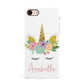 Personalised Unicorn Face Apple iPhone 7 8 3D Snap Case
