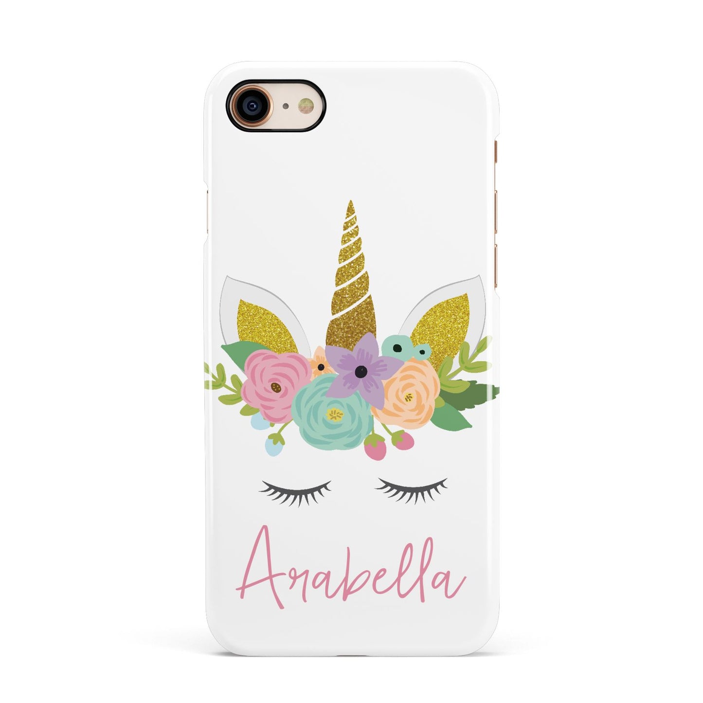Personalised Unicorn Face Apple iPhone 7 8 3D Snap Case