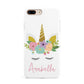 Personalised Unicorn Face Apple iPhone 7 8 Plus 3D Tough Case