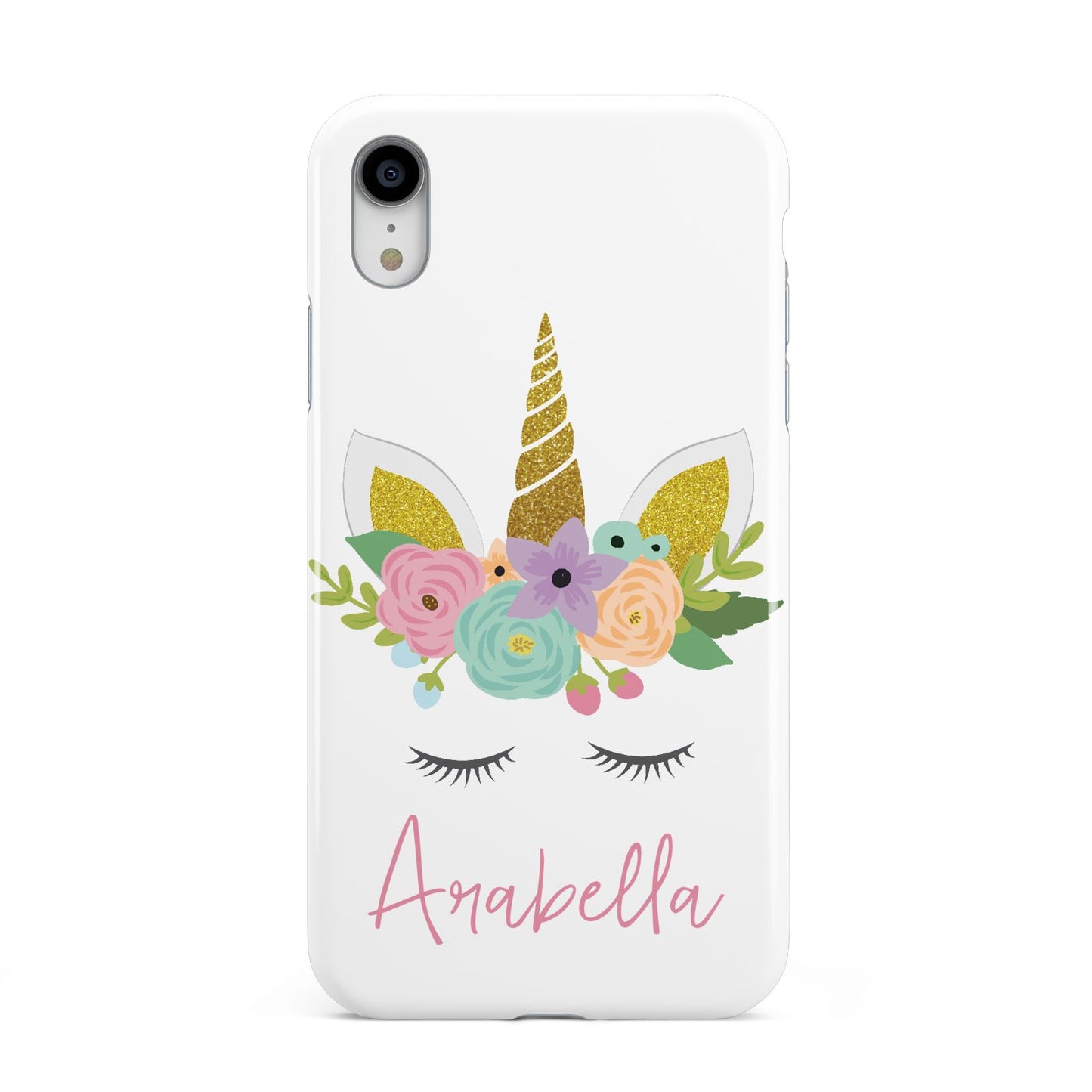 Personalised Unicorn Face Apple iPhone XR White 3D Tough Case