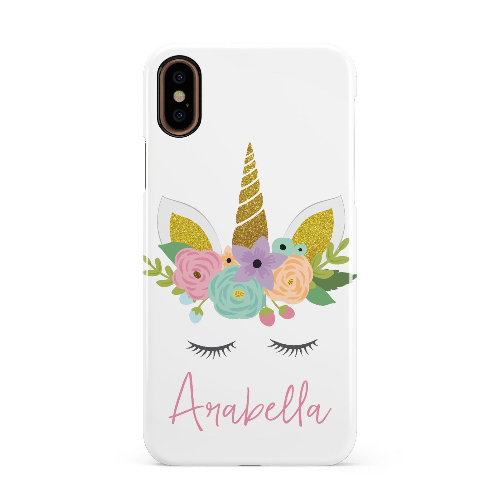 Personalised Unicorn Face Apple iPhone XS 3D Snap Case