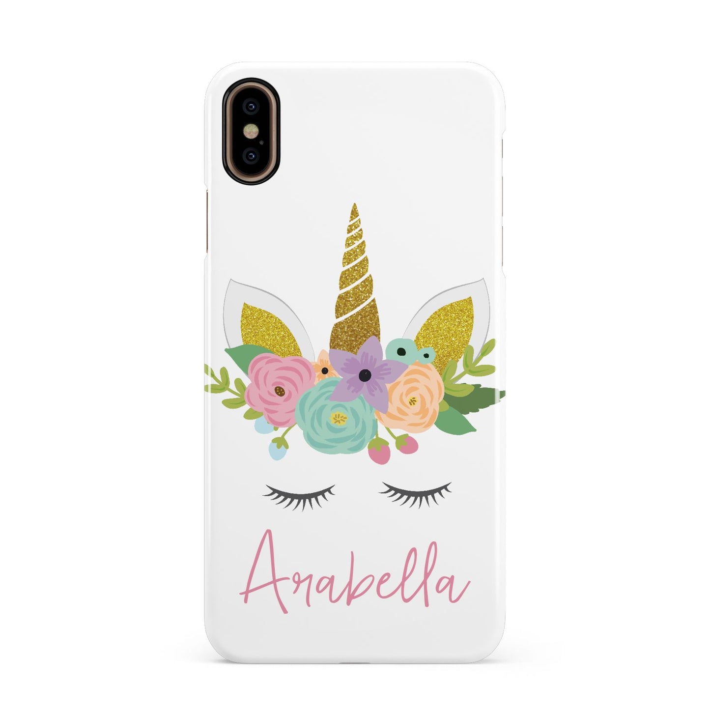 Personalised Unicorn Face Apple iPhone Xs Max 3D Snap Case