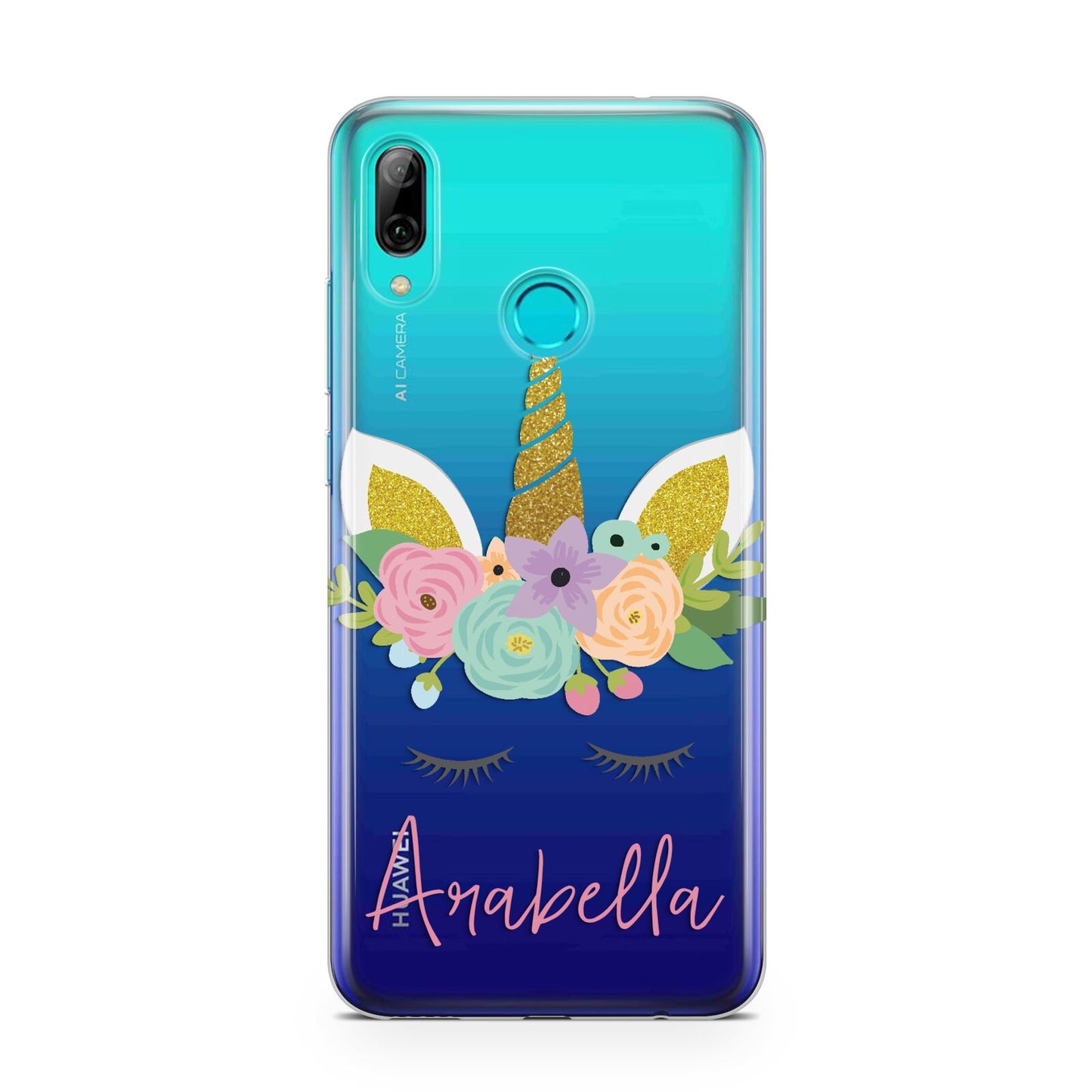 Personalised Unicorn Face Huawei P Smart 2019 Case