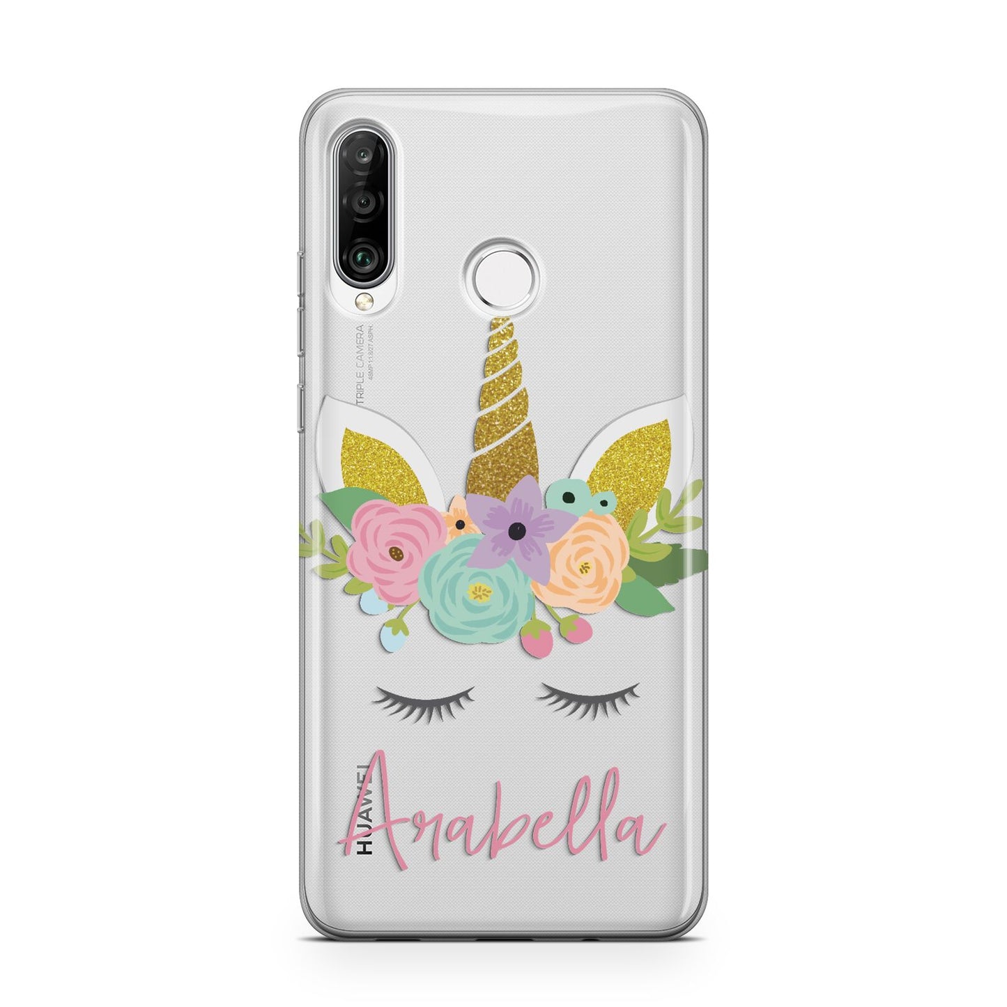 Personalised Unicorn Face Huawei P30 Lite Phone Case