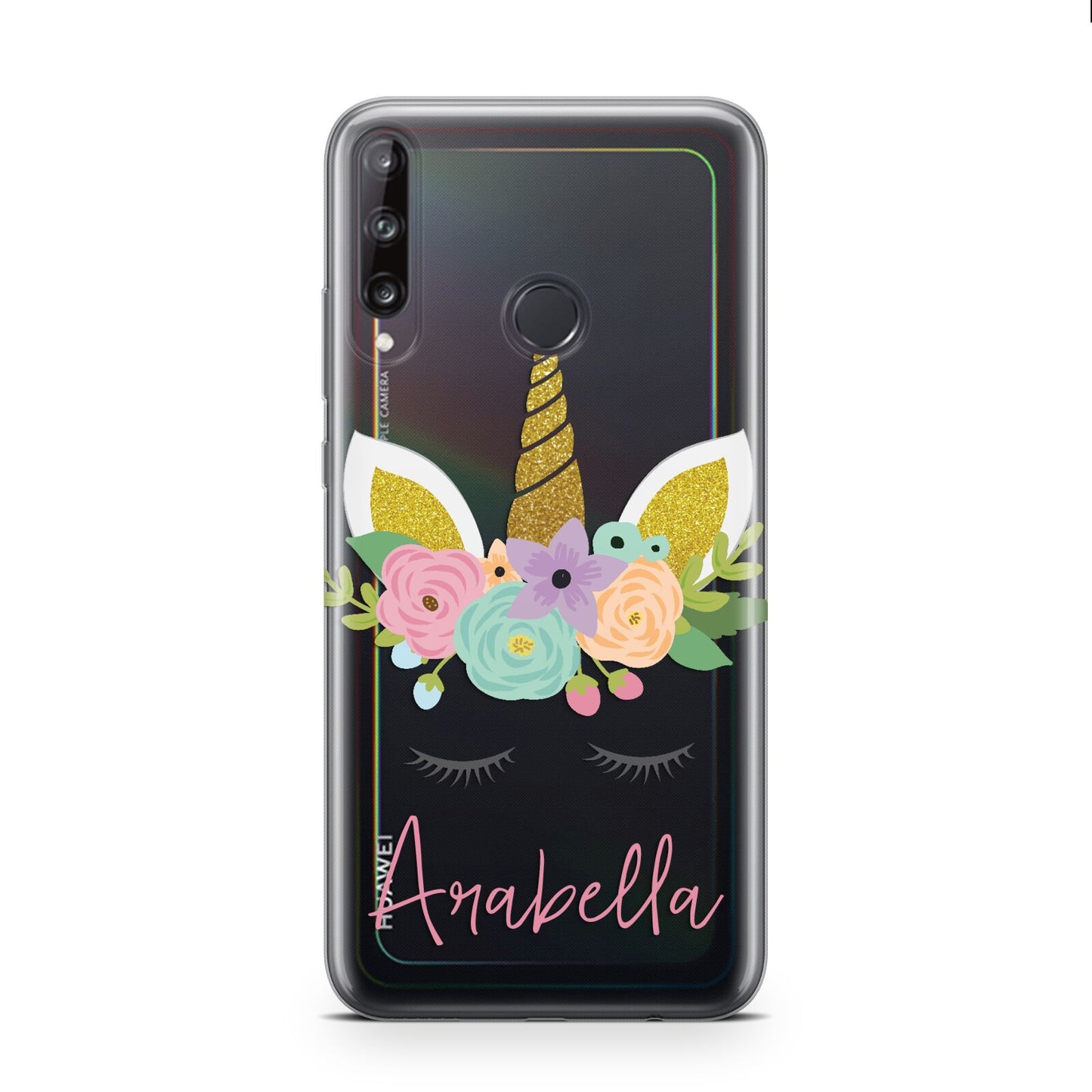 Personalised Unicorn Face Huawei P40 Lite E Phone Case