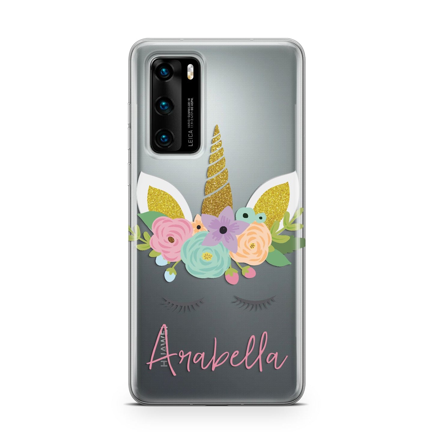 Personalised Unicorn Face Huawei P40 Phone Case