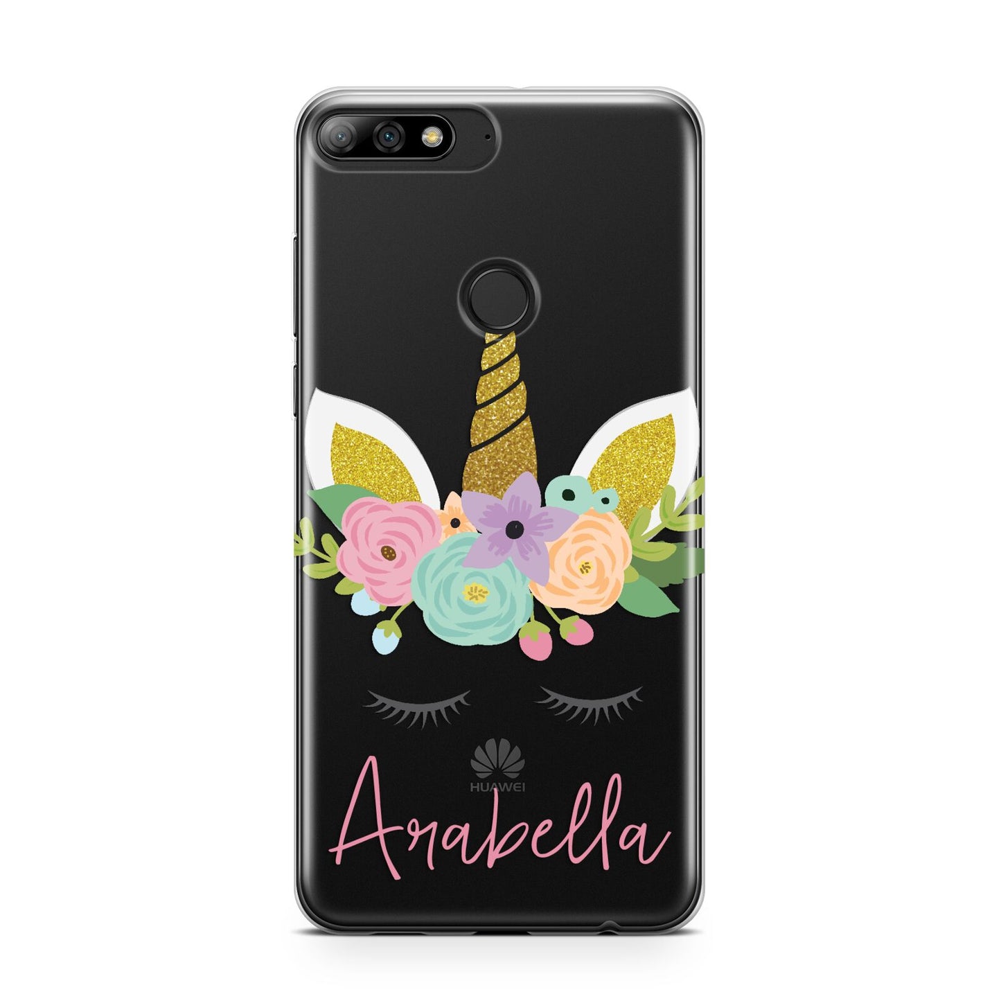 Personalised Unicorn Face Huawei Y7 2018