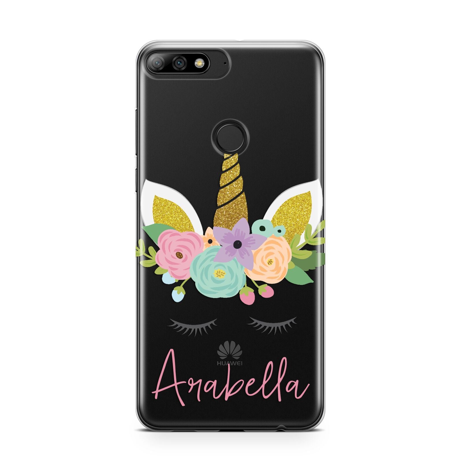 Personalised Unicorn Face Huawei Y7 2018