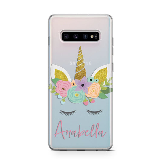 Personalised Unicorn Face Protective Samsung Galaxy Case