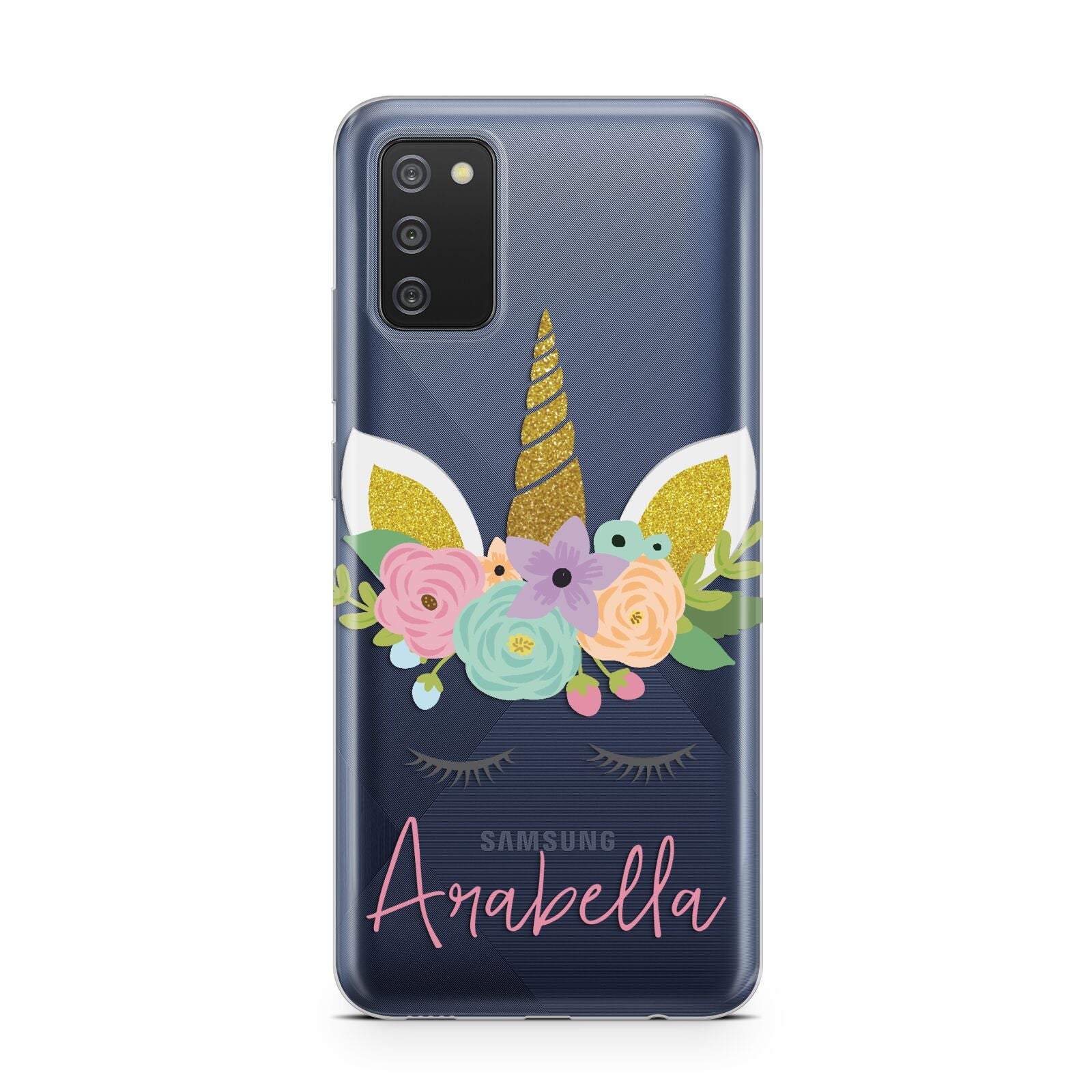 Personalised Unicorn Face Samsung A02s Case