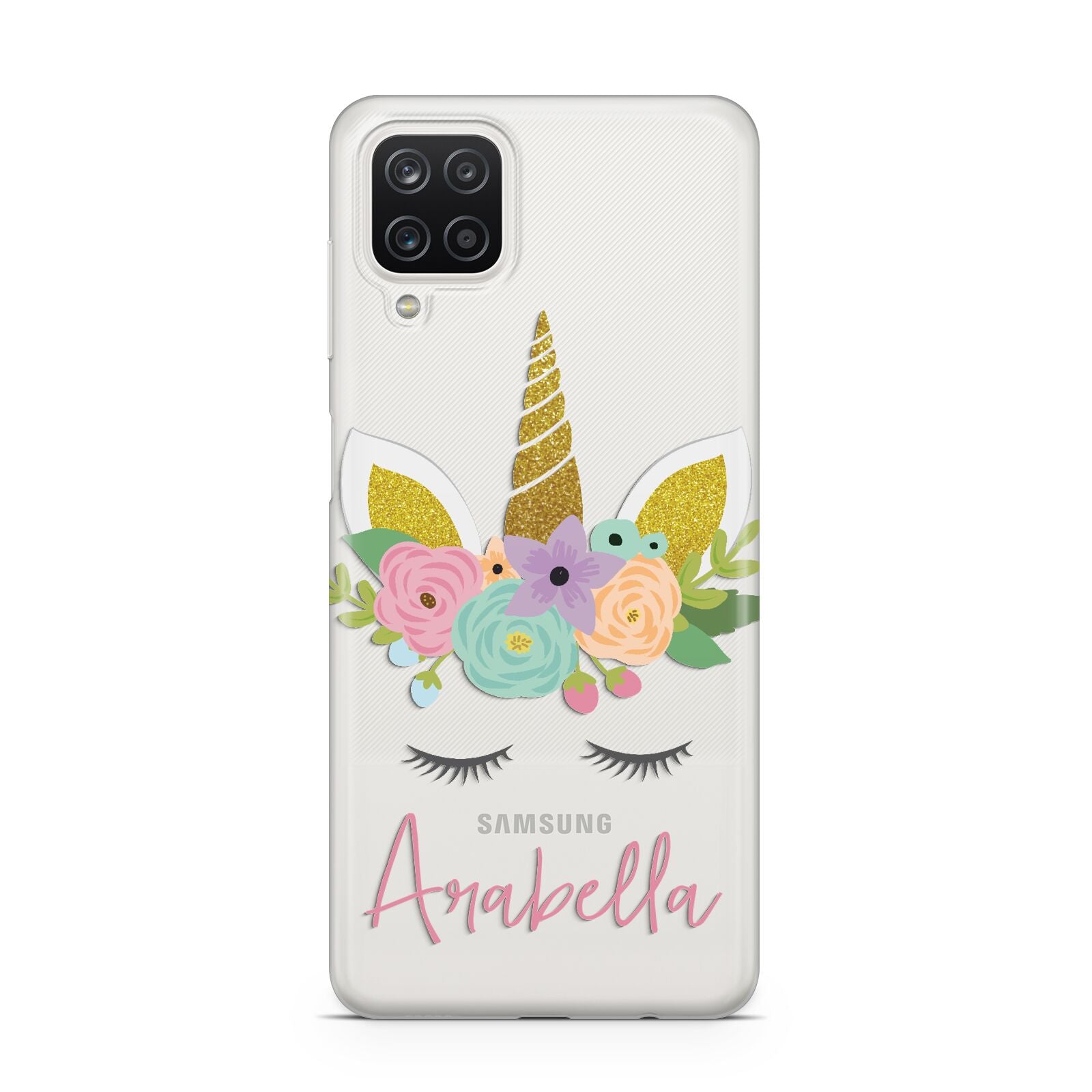 Personalised Unicorn Face Samsung A12 Case