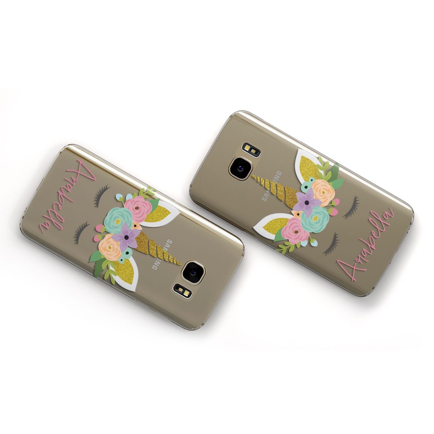Personalised Unicorn Face Samsung Galaxy Case Flat Overview