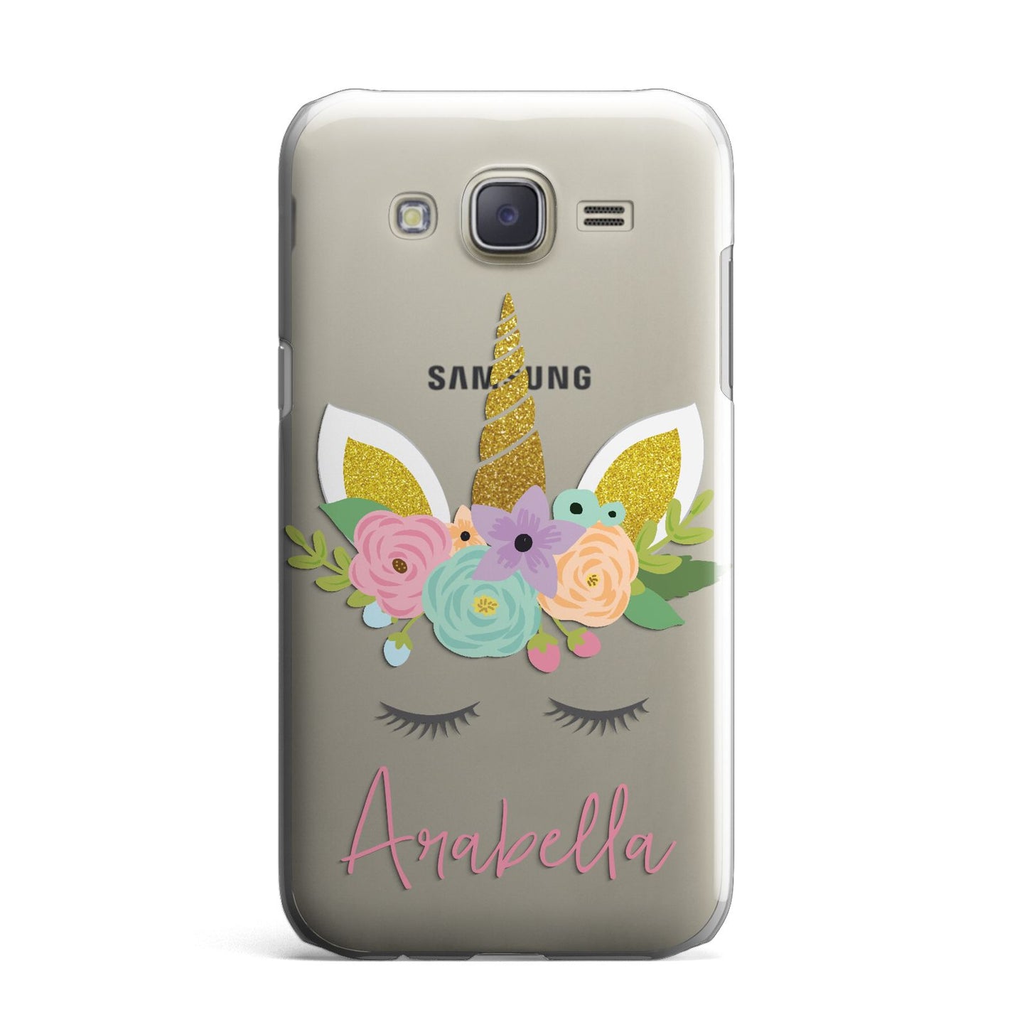 Personalised Unicorn Face Samsung Galaxy J7 Case