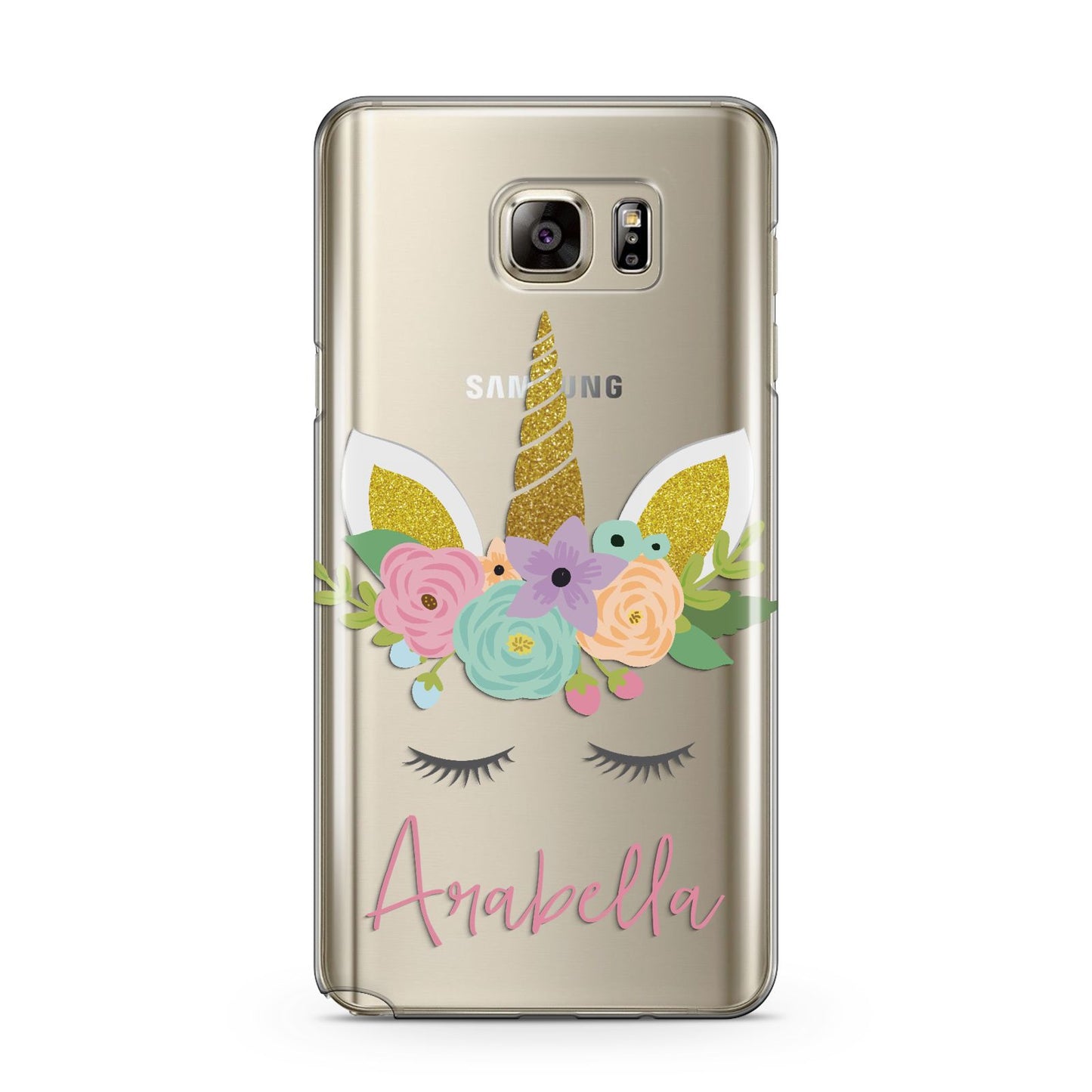 Personalised Unicorn Face Samsung Galaxy Note 5 Case