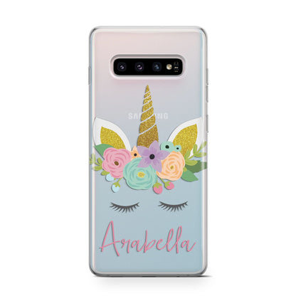 Personalised Unicorn Face Samsung Galaxy S10 Case