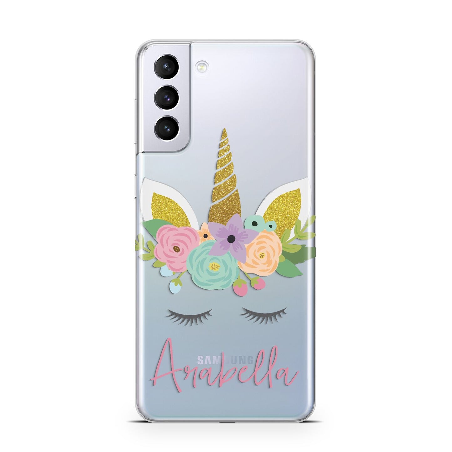 Personalised Unicorn Face Samsung S21 Plus Case