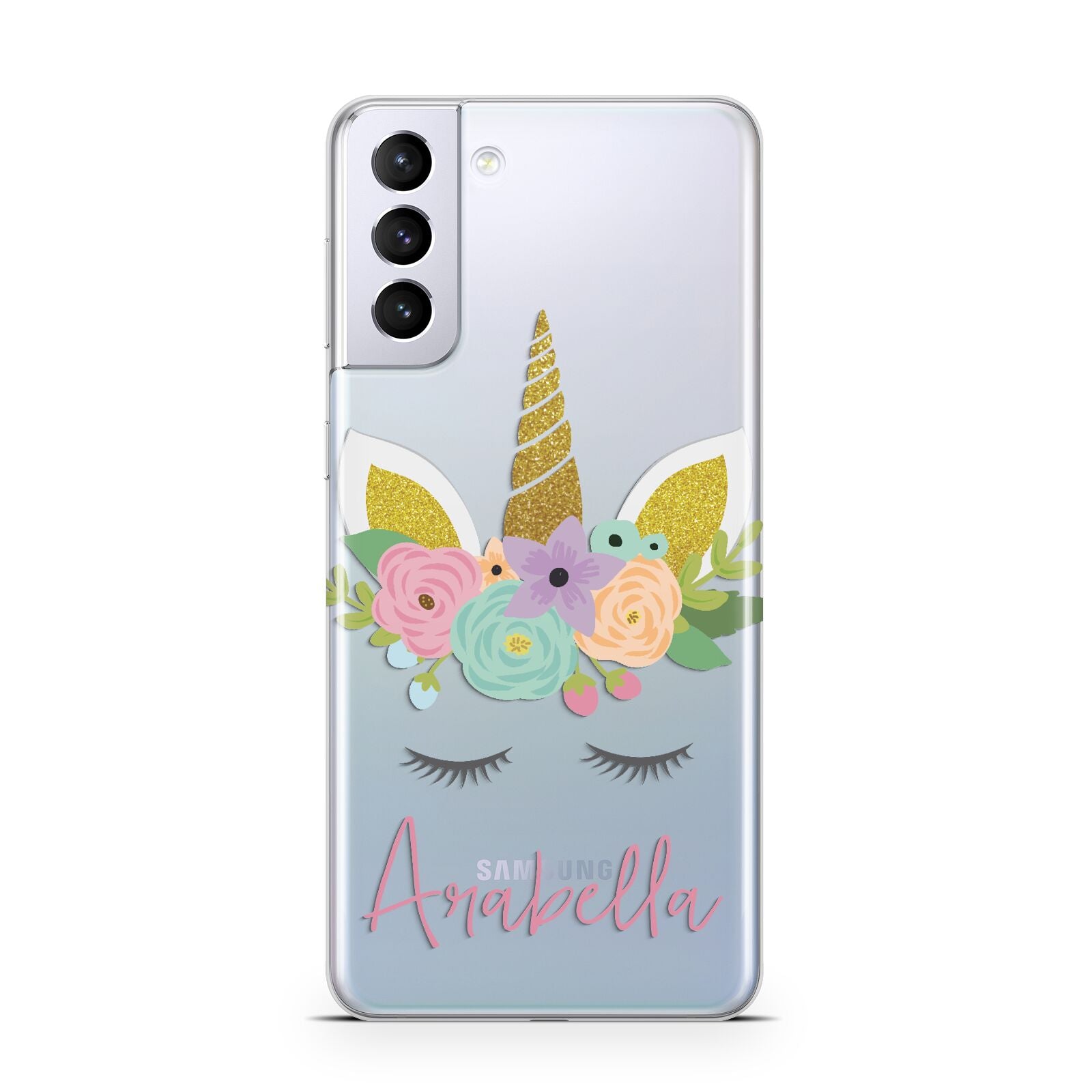 Personalised Unicorn Face Samsung S21 Plus Case