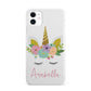 Personalised Unicorn Face iPhone 11 3D Snap Case