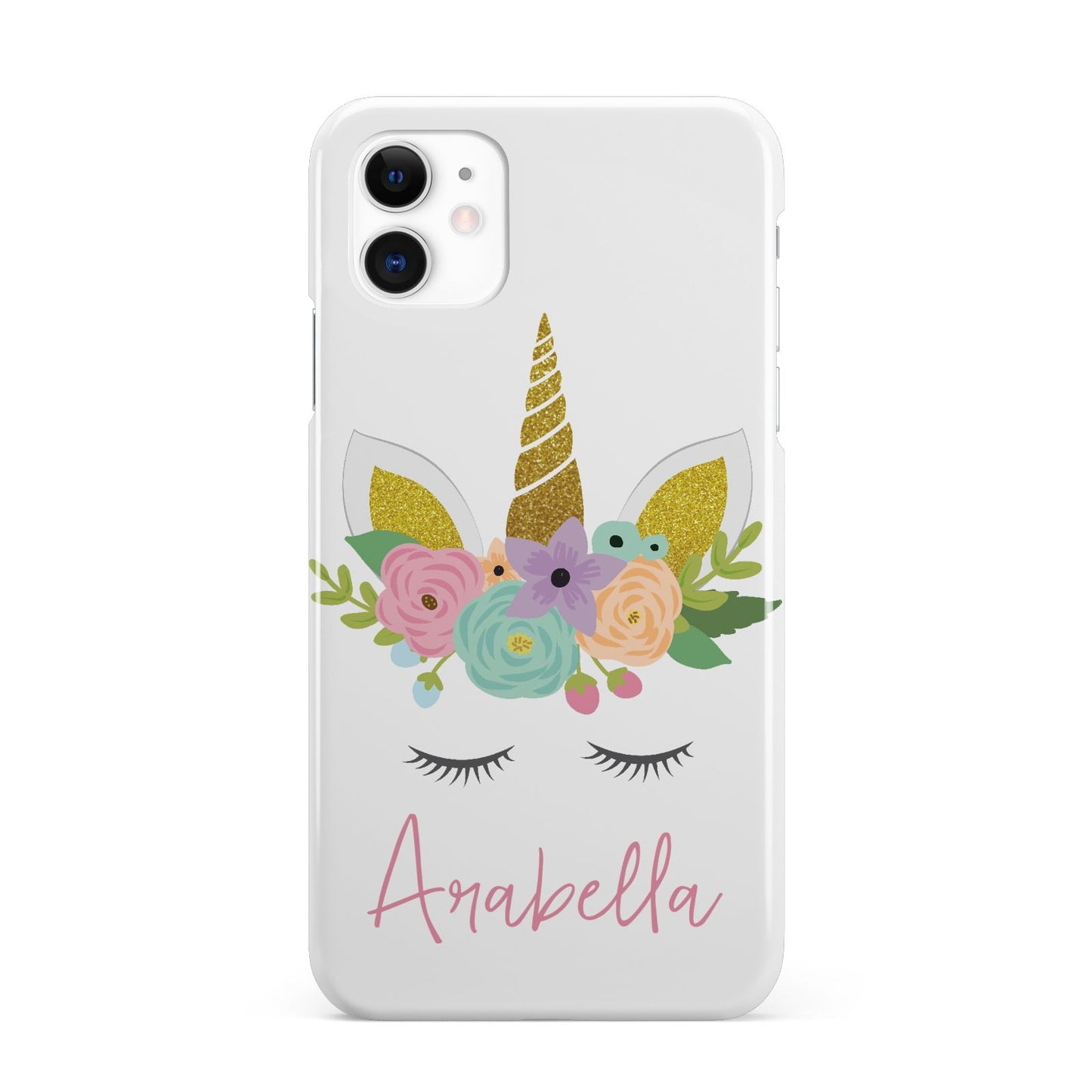 Personalised Unicorn Face iPhone 11 3D Snap Case