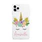 Personalised Unicorn Face iPhone 11 Pro Max 3D Tough Case