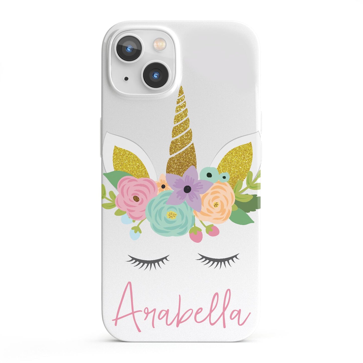 Personalised Unicorn Face iPhone 13 Full Wrap 3D Snap Case